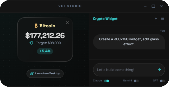 VUI Studio - Visual IDE con AI